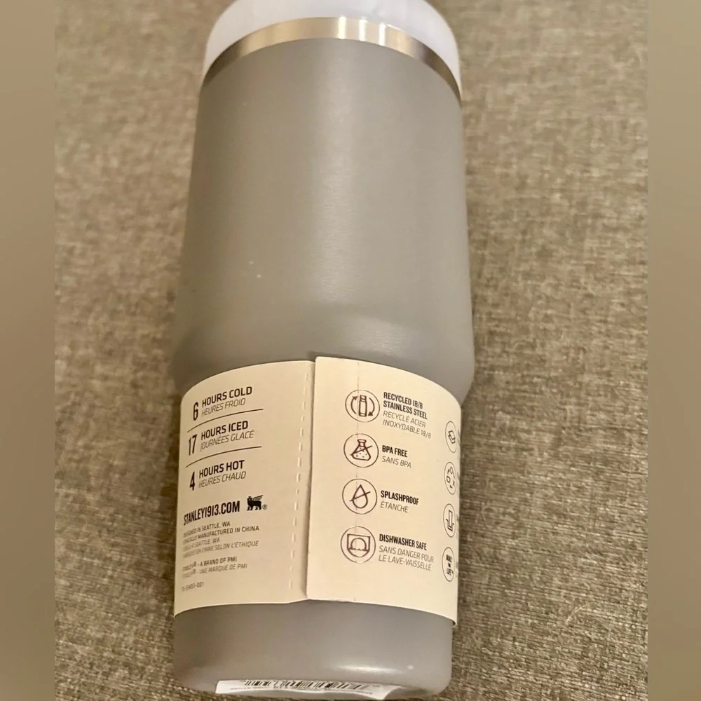 New! 14oz Stanley Matte Gray Insulated Tumbler with Straw - Picture 3 of 4